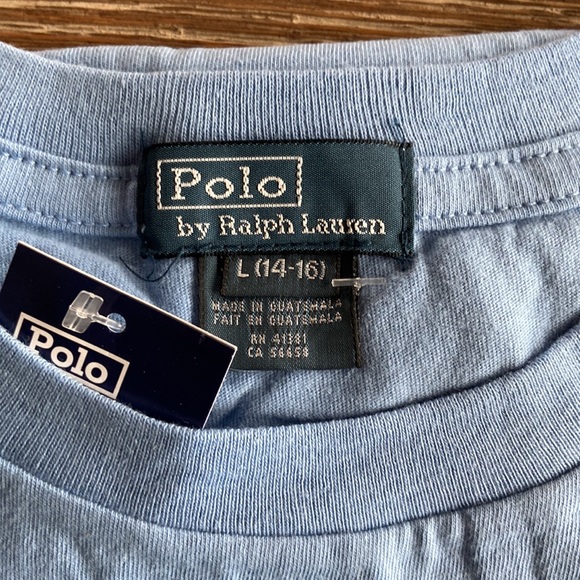 Polo Ralph Lauren Boys Short Sleeves TShirt light blue  Size L 14-16 NWT - Picture 2 of 5